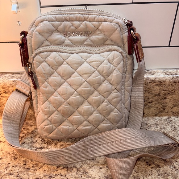 MZ Wallace Handbags - MZ Wallace Beige Quilted Crossbody Bag